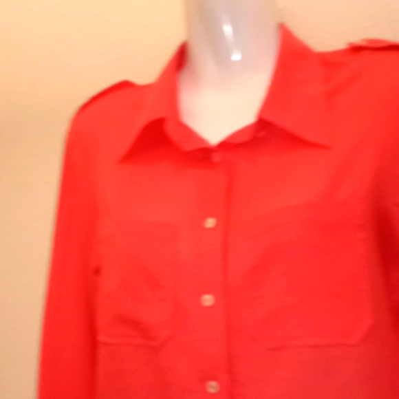 Tory Burch Coral Button Down Top - Picture 6 of 11